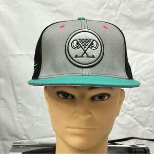 Gray and Teal Hat with Owl Logo